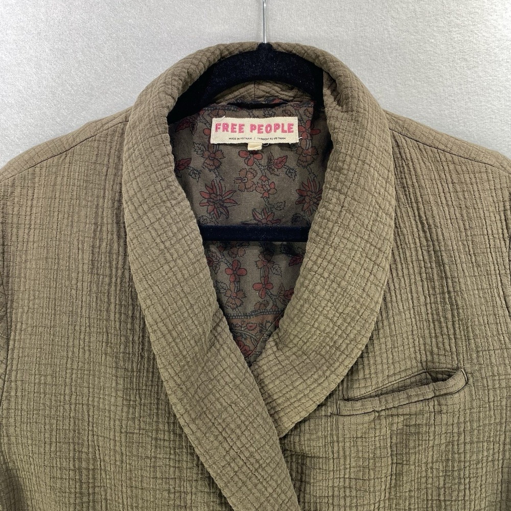Free People Olive Green Blazer Jacket - Picture 4 of 12